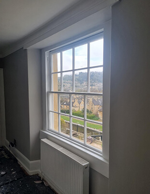 Interior grey walls painted